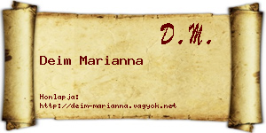 Deim Marianna névjegykártya